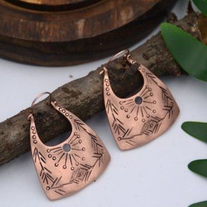 Copper boho earrings